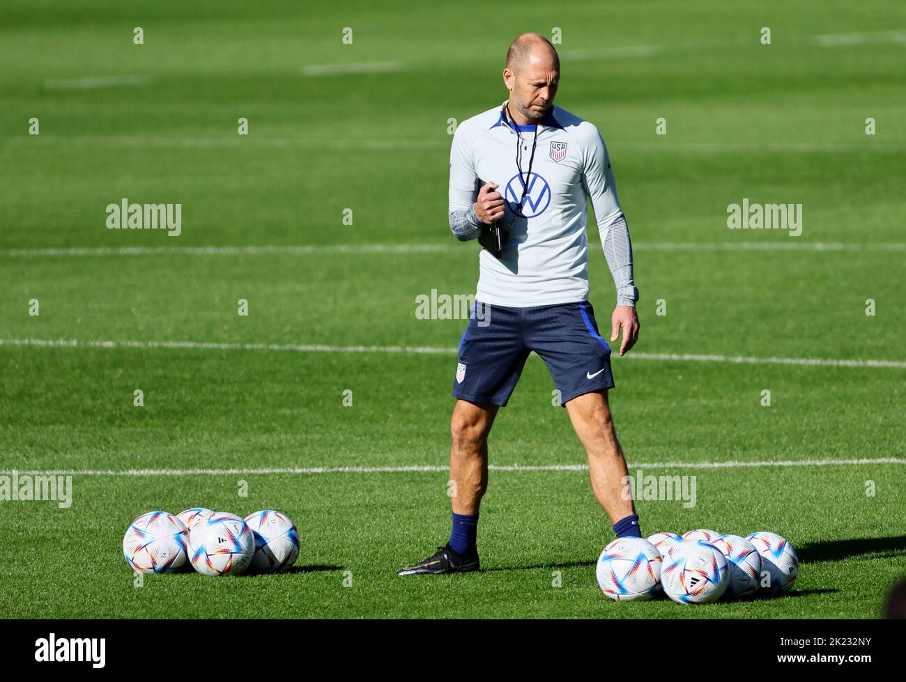 Soccer Football - International Friendly - United States Training - FC Cologne Training Ground, Cologne, Germany - September 22, 2022 Gregg Berhalter coach of the U.S. during training REUTERS/Wolfgang Rattay Stock Photo