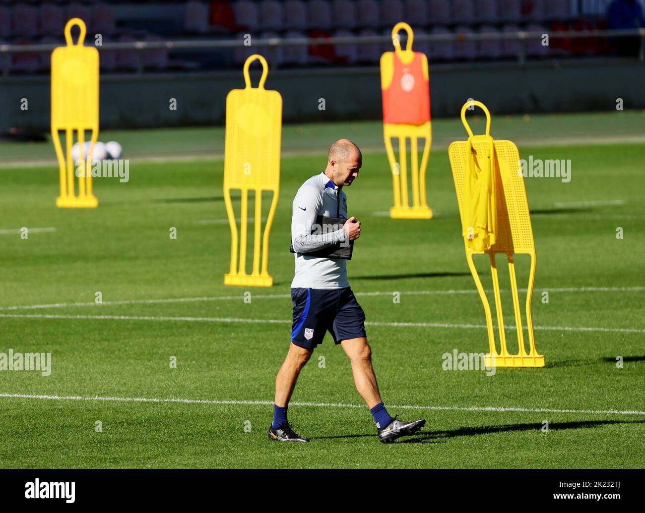 Soccer Football - International Friendly - United States Training - FC Cologne Training Ground, Cologne, Germany - September 22, 2022 Gregg Berhalter coach of the U.S. during training REUTERS/Wolfgang Rattay Stock Photo