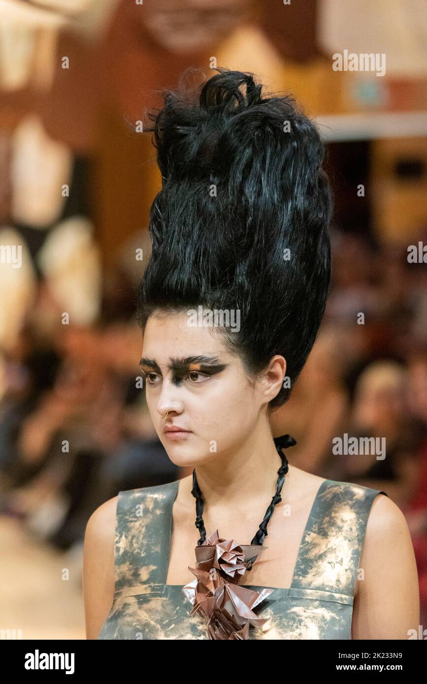 Model Madeleine Mills, modelling on catwalk for VIN+OMI 'Opinions' show