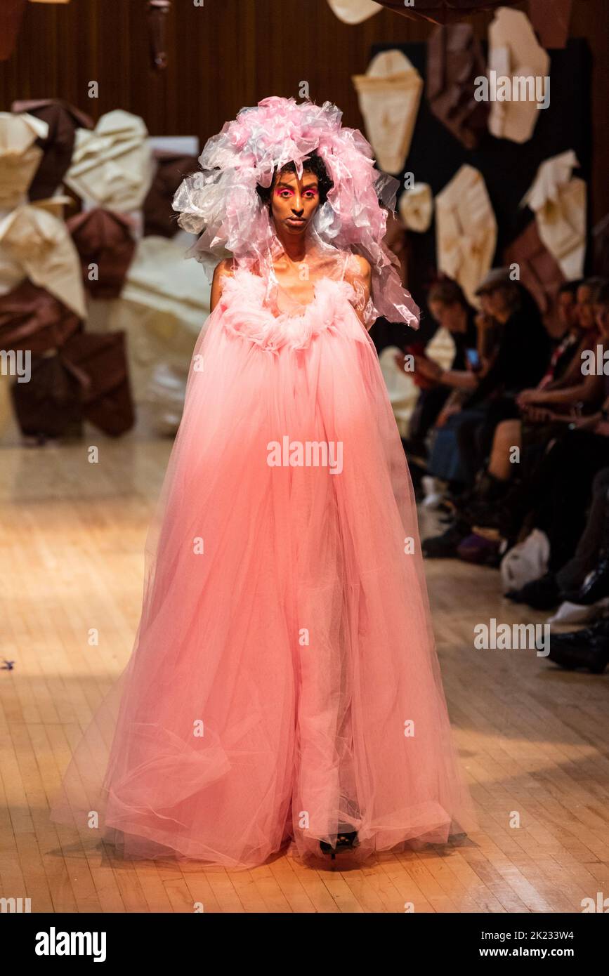 Model Nasiba Abdi, modelling on catwalk for VIN+OMI 'Opinions' show for