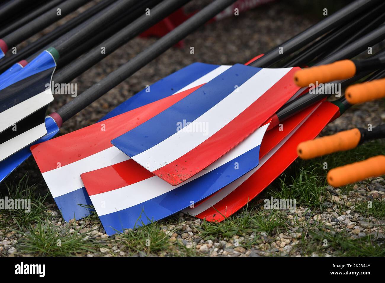 Racice, Czech Republic - September 21of Netherlands rowing blade during Day 4 of the 2022 World Rowing Championships at the Labe Arena Racice on September 21, 2022 in Racice, Czech Republic. (Vit Cerny/CTK Photo/BSR Agency) Stock Photo