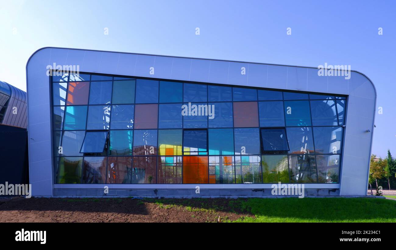 gym, indoor tennis hall, sports hall, building exterior Stock Photo Alamy