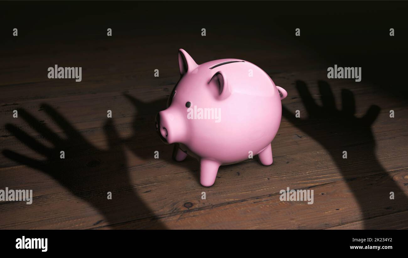 Piggy bank is stolen Stock Photo