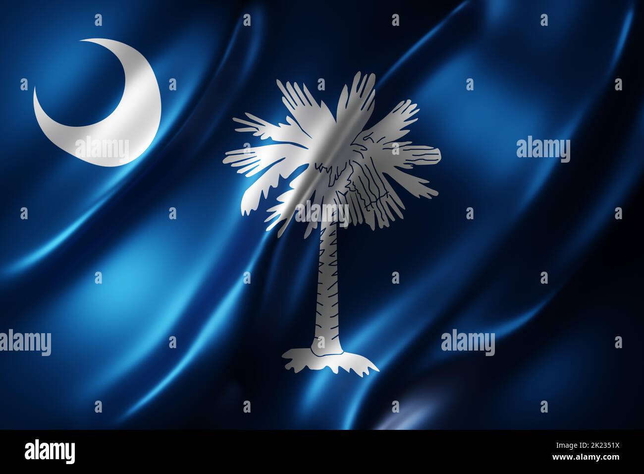 3d rendering of a detailed and textured South Carolina USA State flag ...
