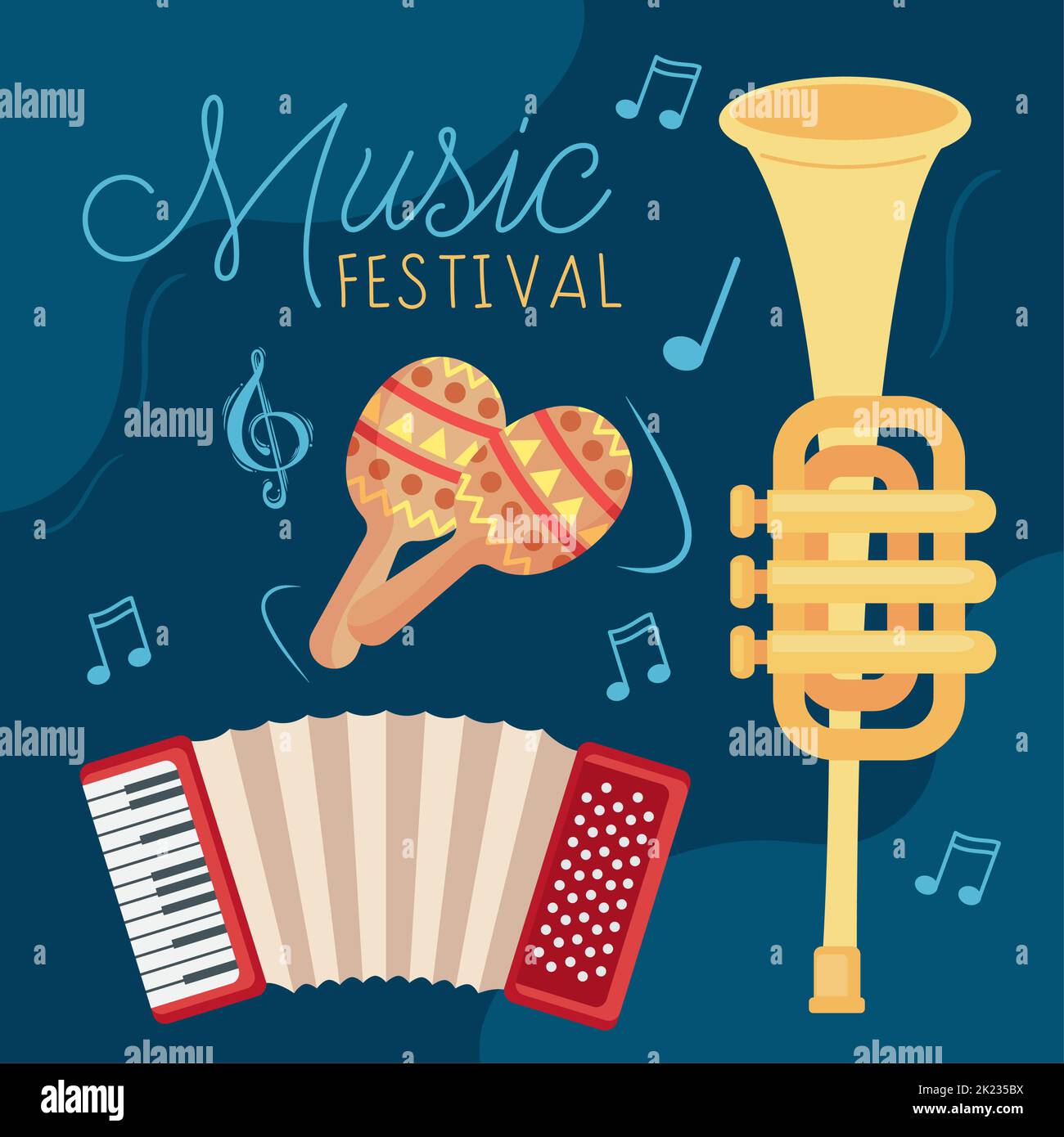 Music festival lettering instruments Stock Vector Images - Alamy
