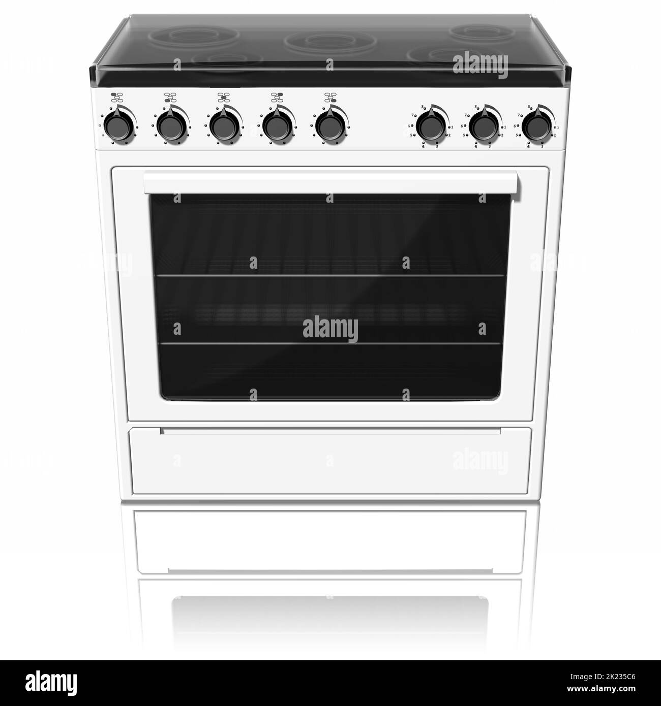 3D illustration. White gas stove over white background Stock Photo