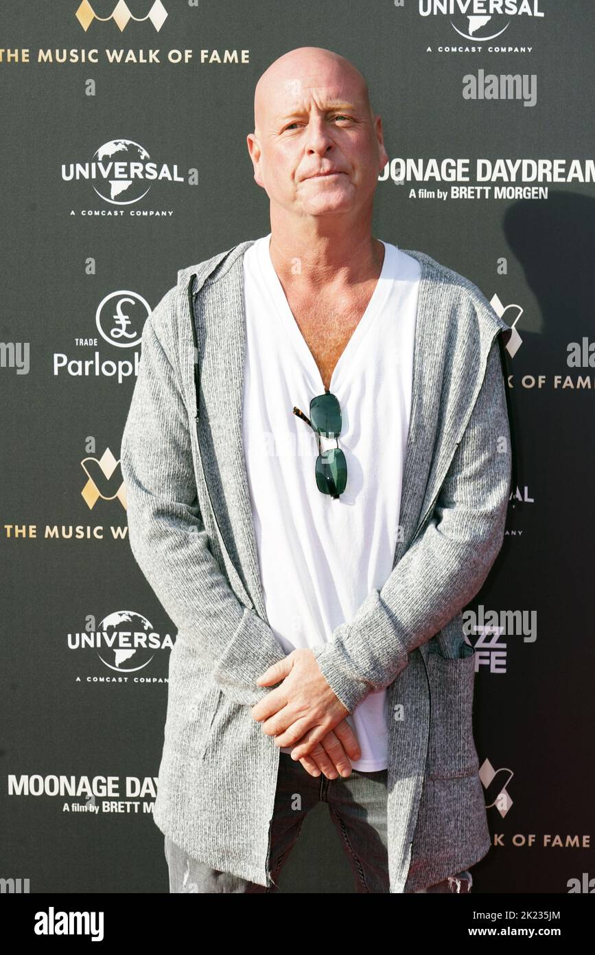Founder of Music Walk of Fame ,Lee Bennett attending the unveiling of a stone for David Bowie on the Music Walk of Fame at Camden, north London. Picture date: Thursday September 22, 2022. Stock Photo