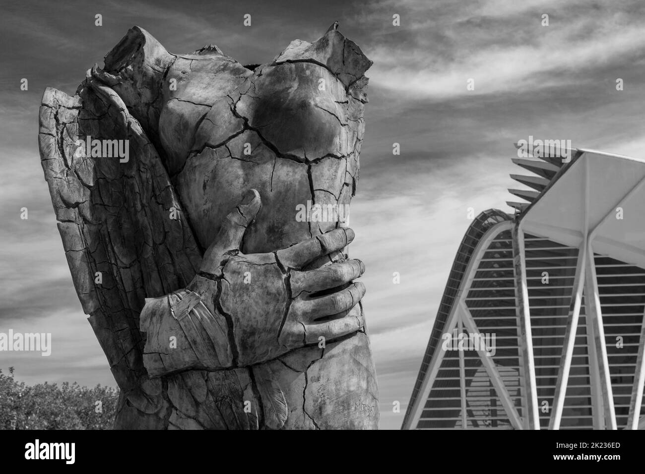 Body sculpture by Museu De Les Ciencies, The Príncipe Felipe Science Museum, at City of Arts and Sciences in Valencia, Spain in September Stock Photo