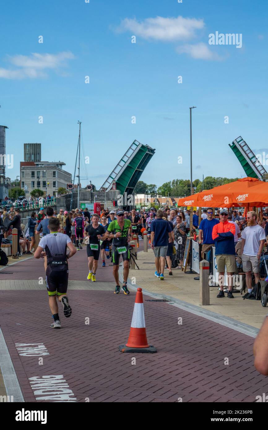 Iron man, Run, Weymouth Harbour Stock Photo Alamy