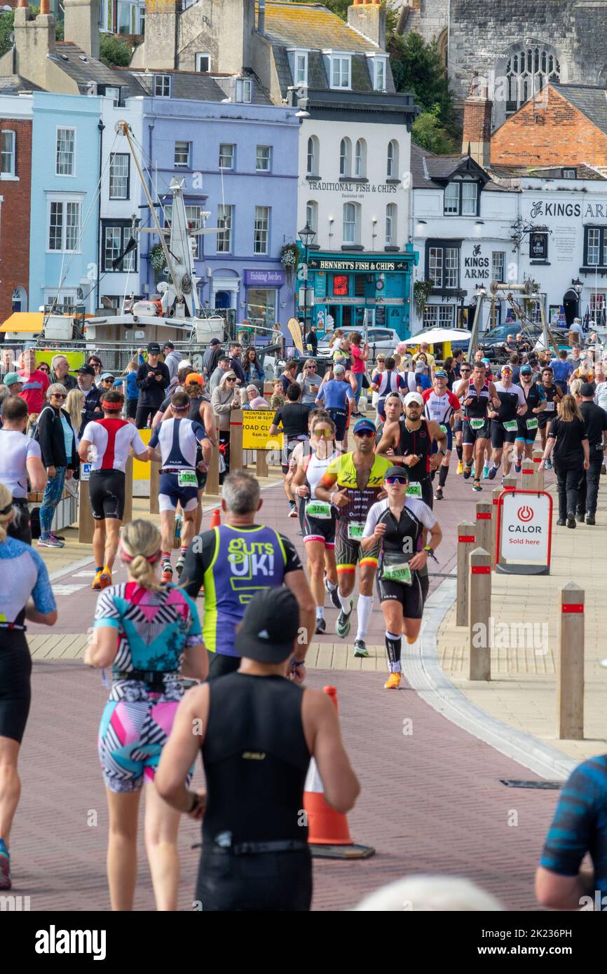 Iron man, Run, Weymouth Harbour Stock Photo Alamy