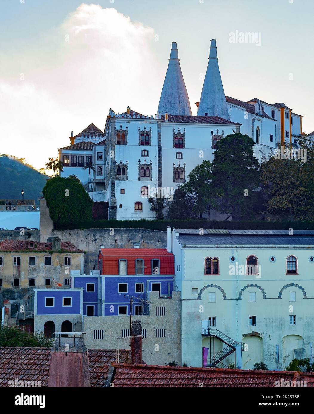 Natural history museum on hillside in the evening, Sintra, Lisbon, Portugal Stock Photo