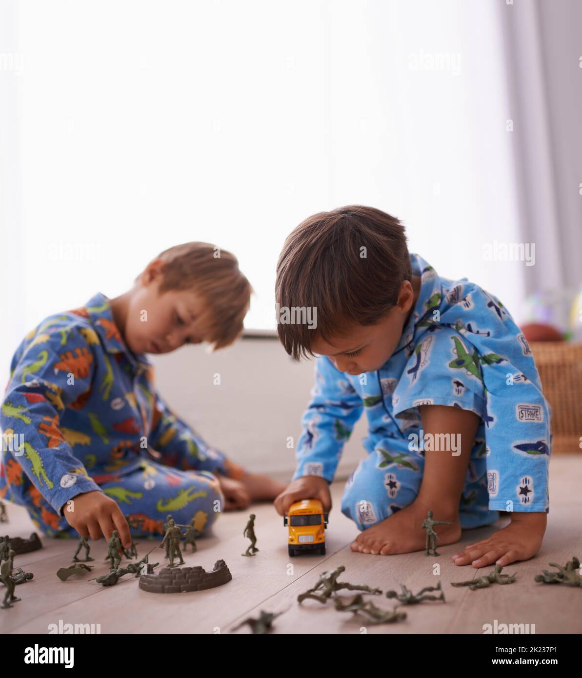 Little Boy Playing with Color Toys on Floor Stock Photo - Image of  bulldozer, little: 19039326