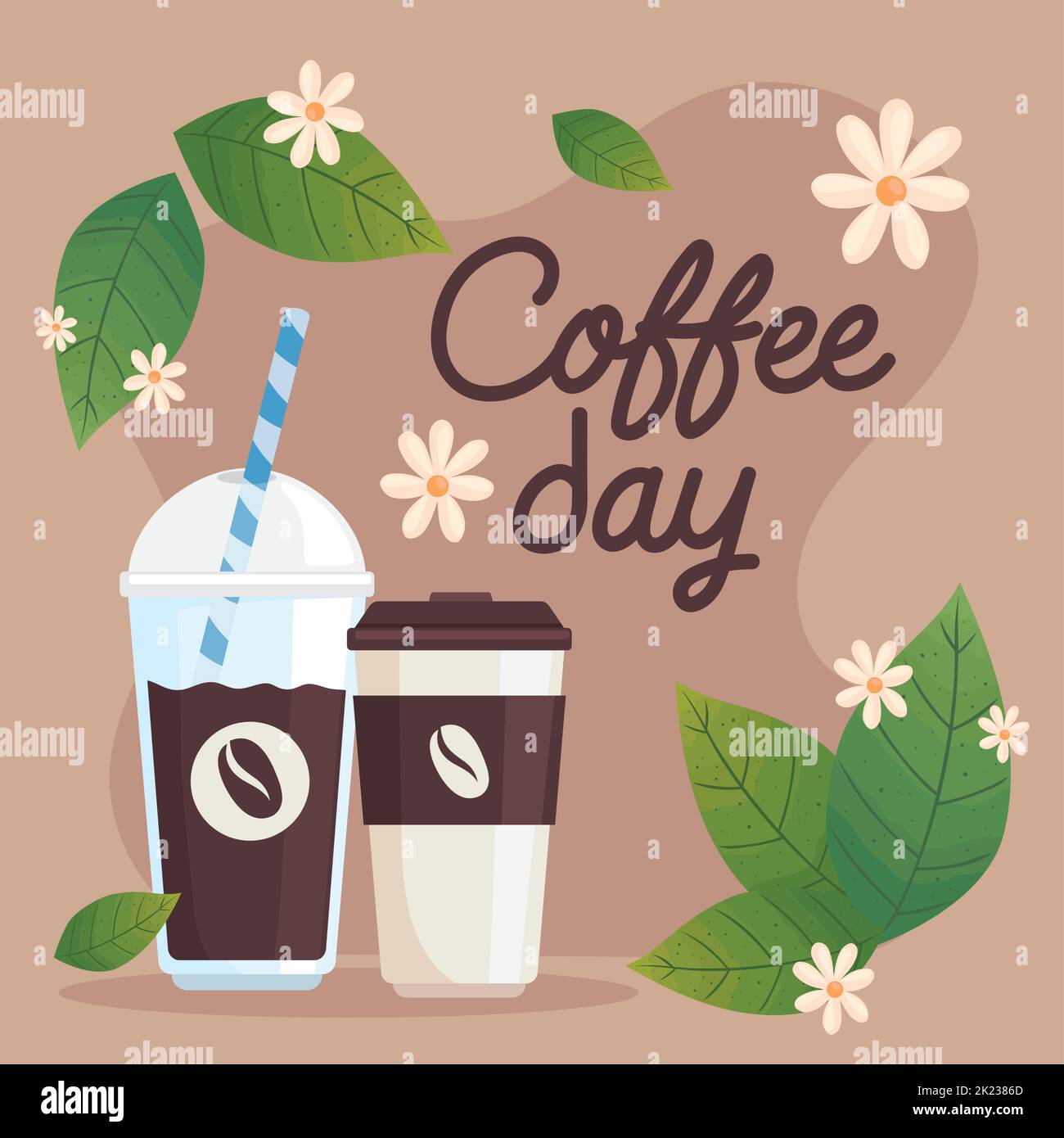coffee day lettering with Stock Vector