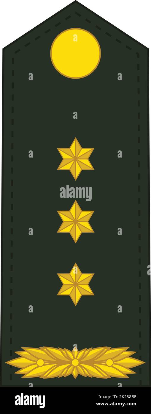 Shoulder pad NATO officer mark for the KOLONEL (COLONEL) insignia rank in the Royal Netherlands Army Stock Vector