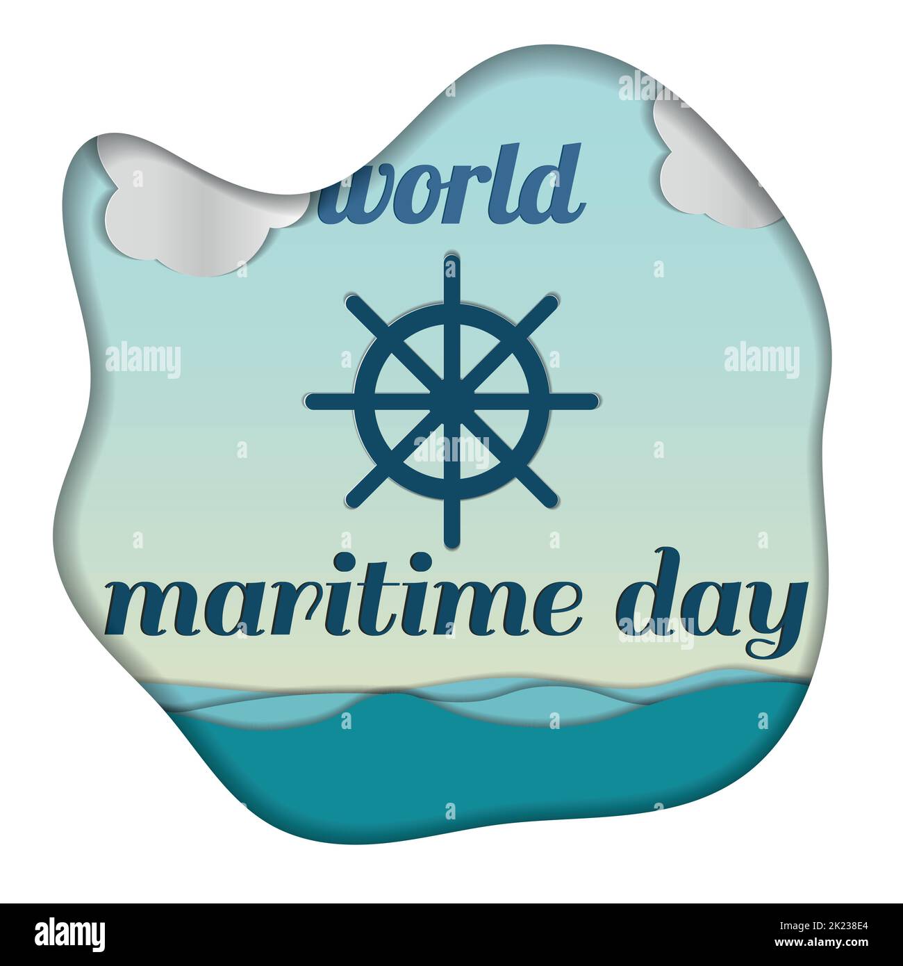 papercut postcard world maritime day Stock Vector