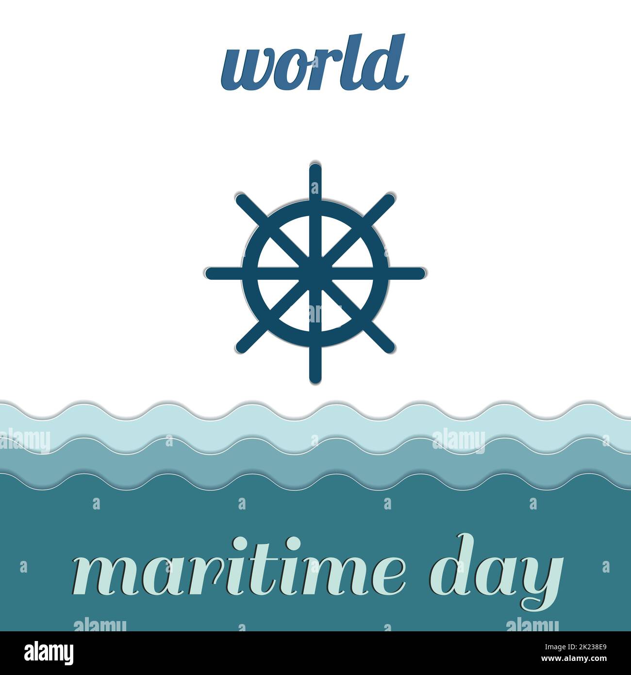 papercut postcard world maritime day Stock Vector