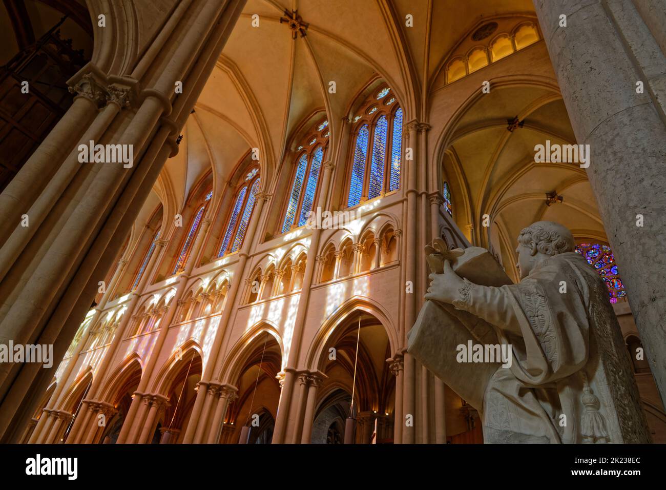 LYON, FRANCE, September 21, 2022 : Inside Saint-Jean Cathedral, in the heart of the medieval and Renaissance district of Vieux-Lyon, of which it is on Stock Photo