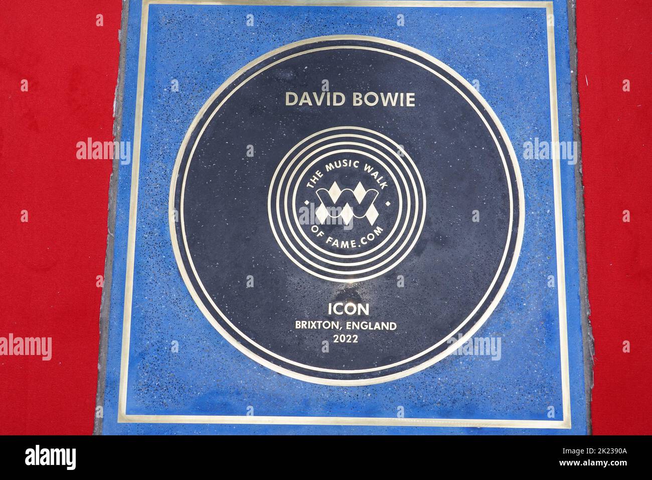 A stone for David Bowie which was unveiled on the Music Walk of Fame at Camden, north London. Picture date: Thursday September 22, 2022. Stock Photo