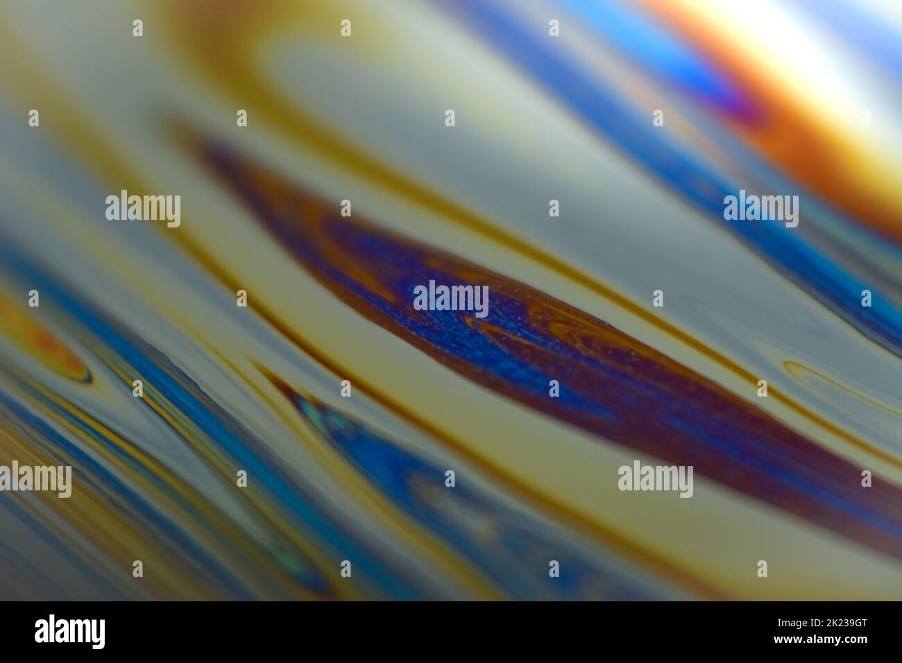 Selective focus multicolor abstract сloseup surface of soap bubble Stock Photo