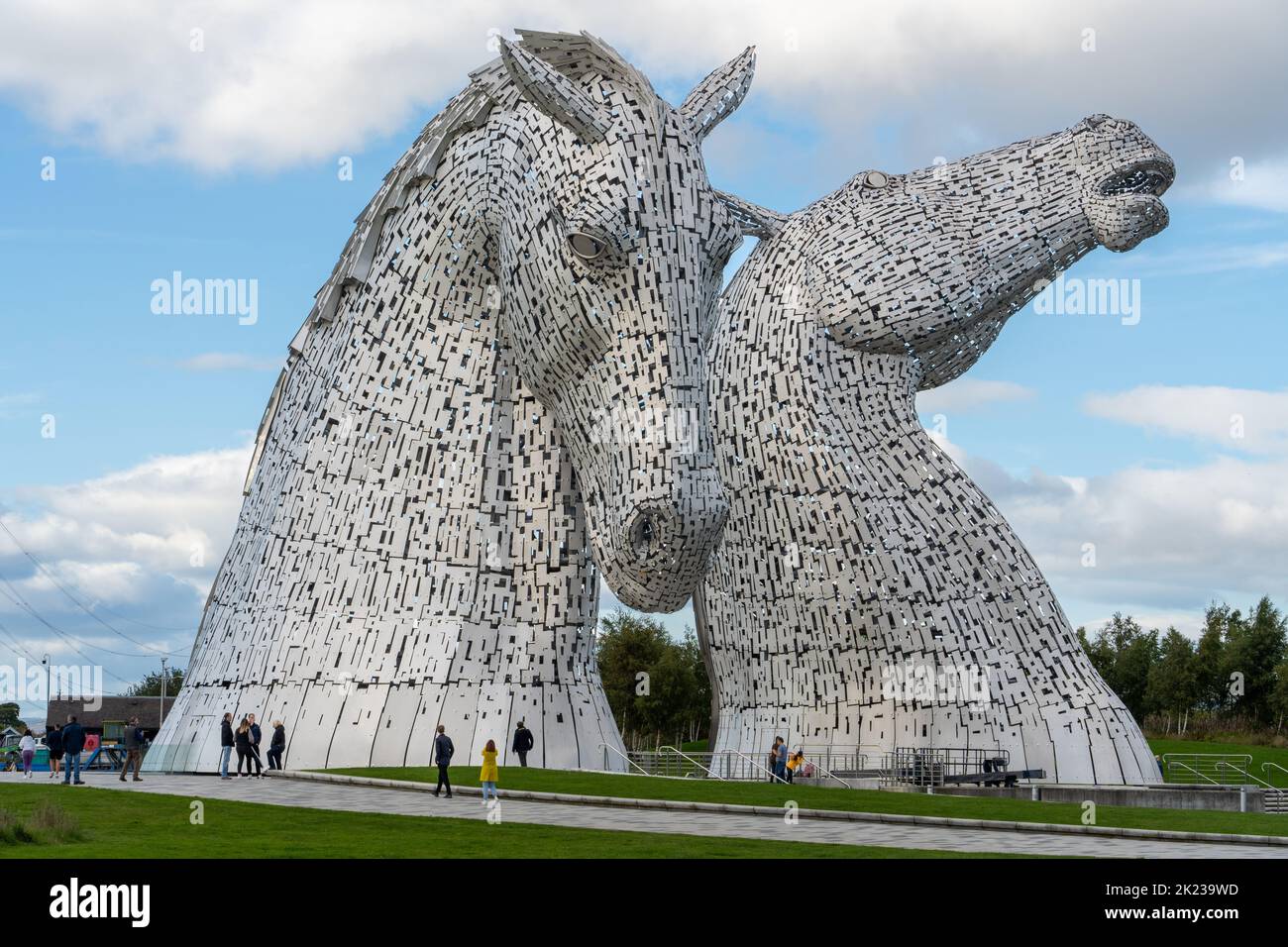 The Kelpies 30 metre high horsehead sculptures, created by Andy