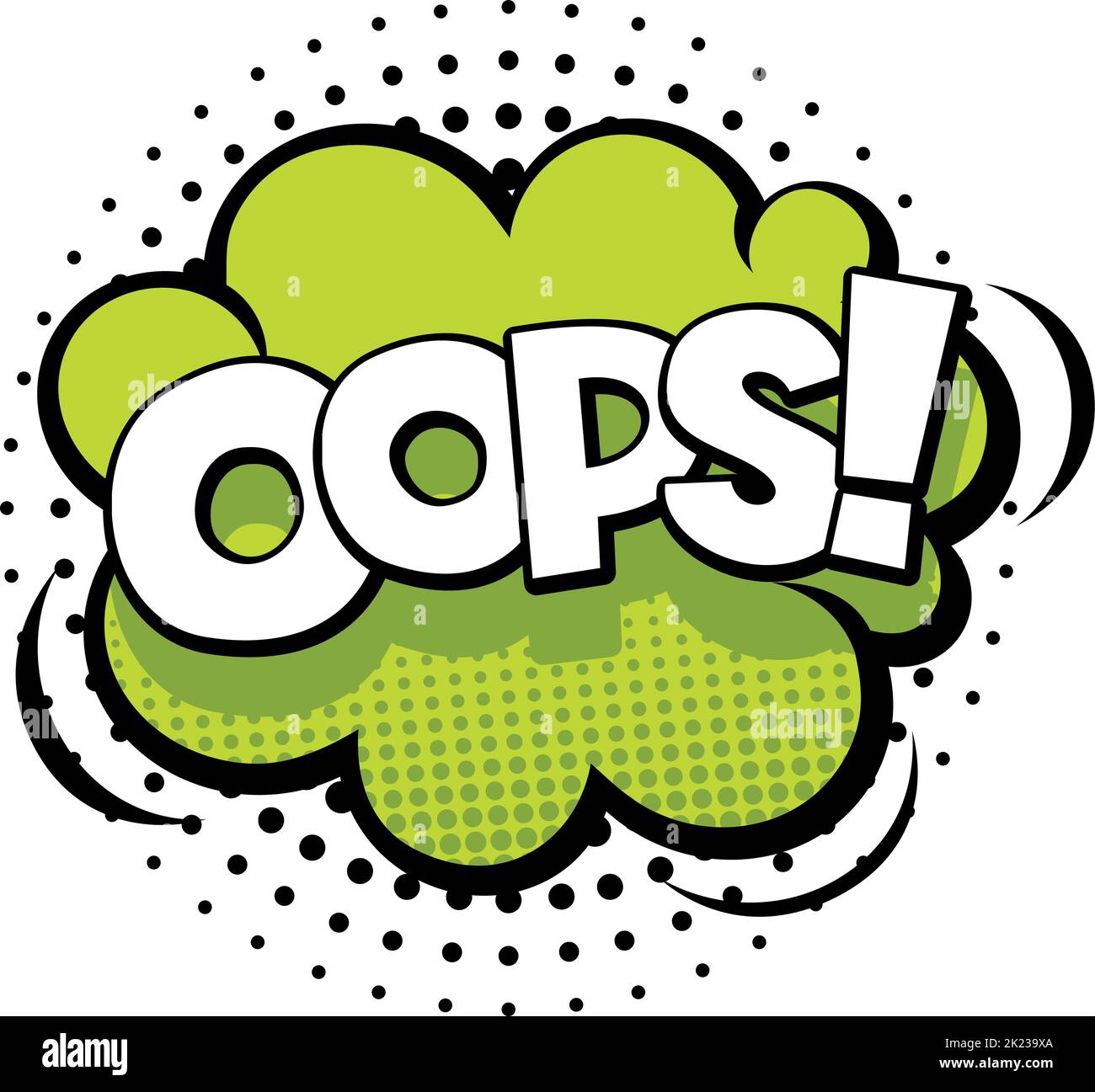 OOps message sticker. Colorful pop art bubble Stock Vector