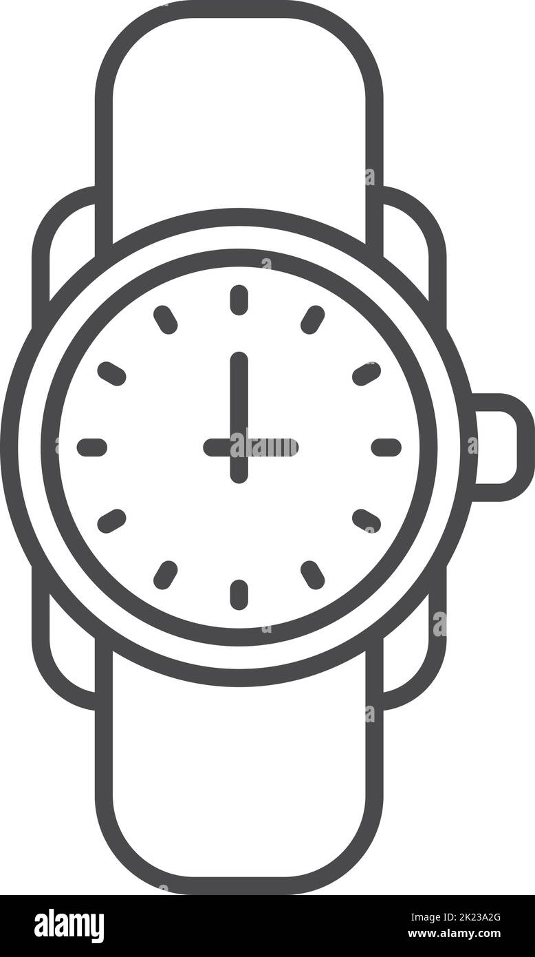 Hand watch icon. Wrist clock line symbol Stock Vector