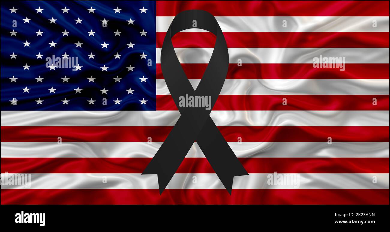 US flag and mourning Stock Photo - Alamy
