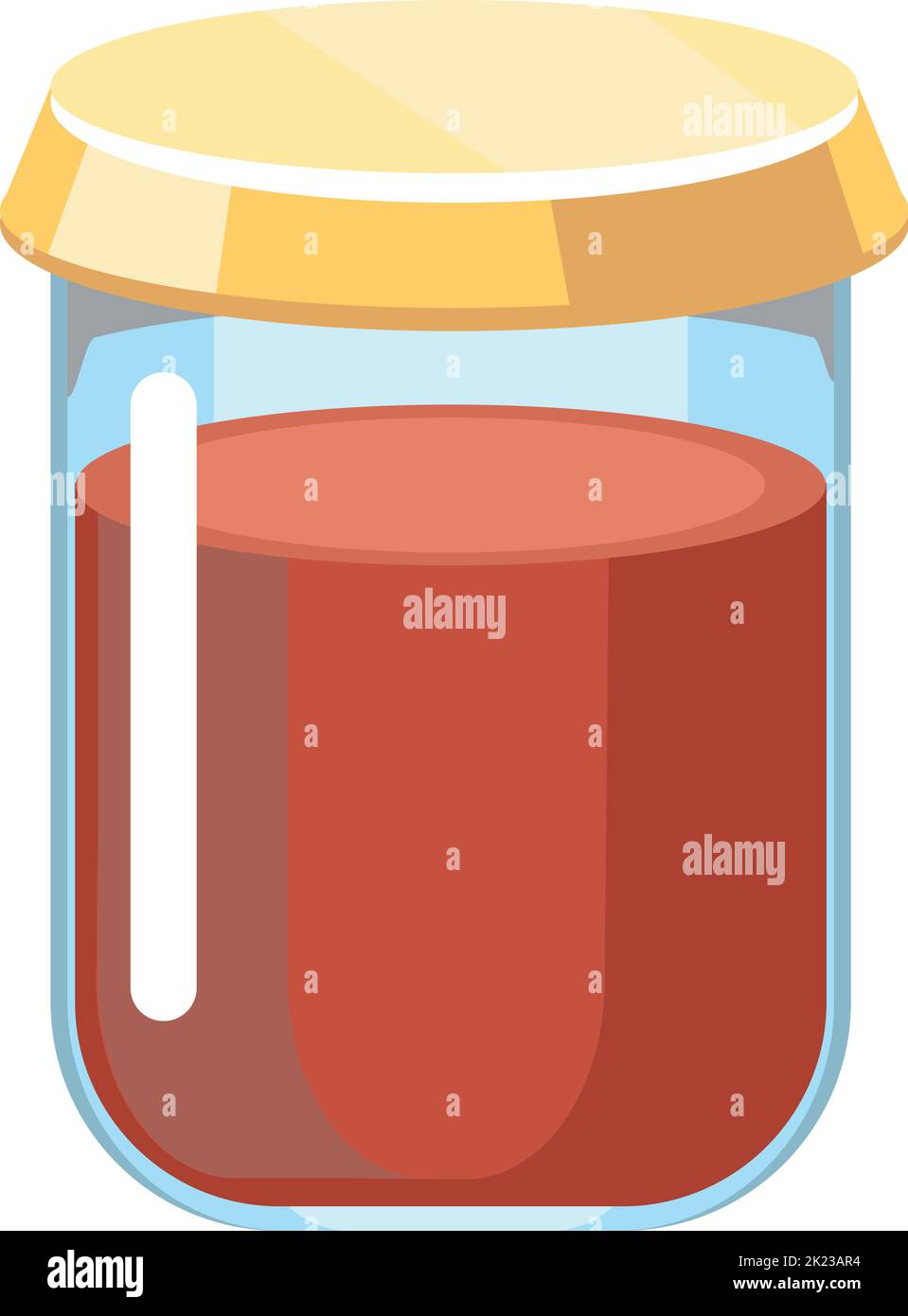 Homemade juice mason jar. Cartoon glass icon Stock Vector
