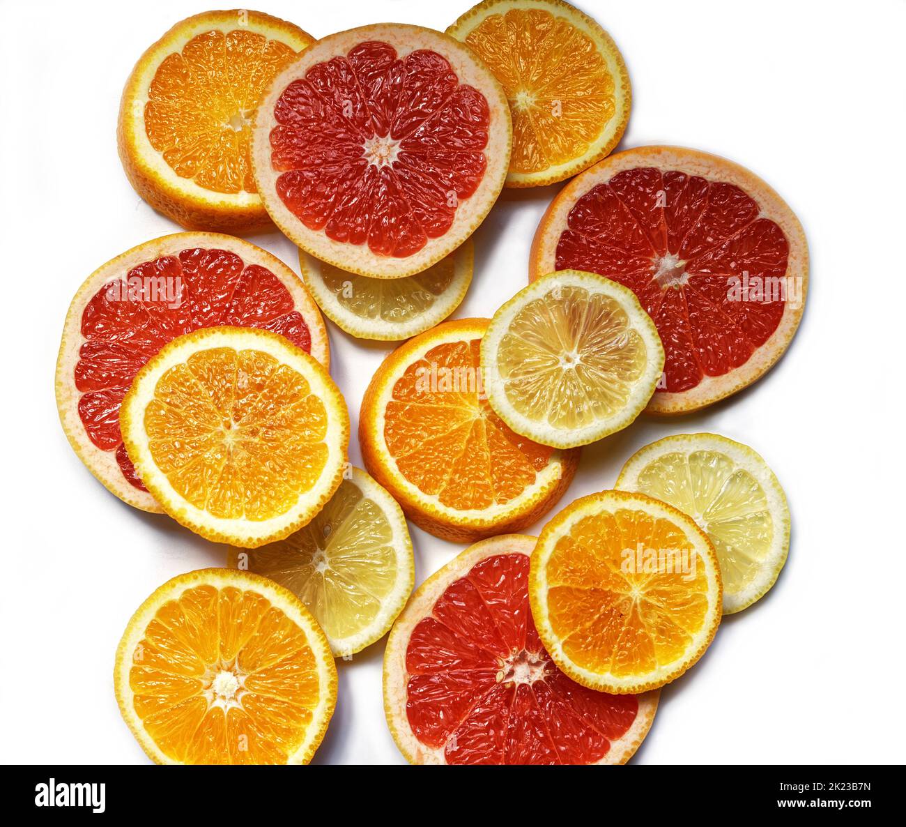 Photo Grapefruit, Lemon, Orange, grapefruit pompelmus, an important subtropical fruit crop Stock Photo