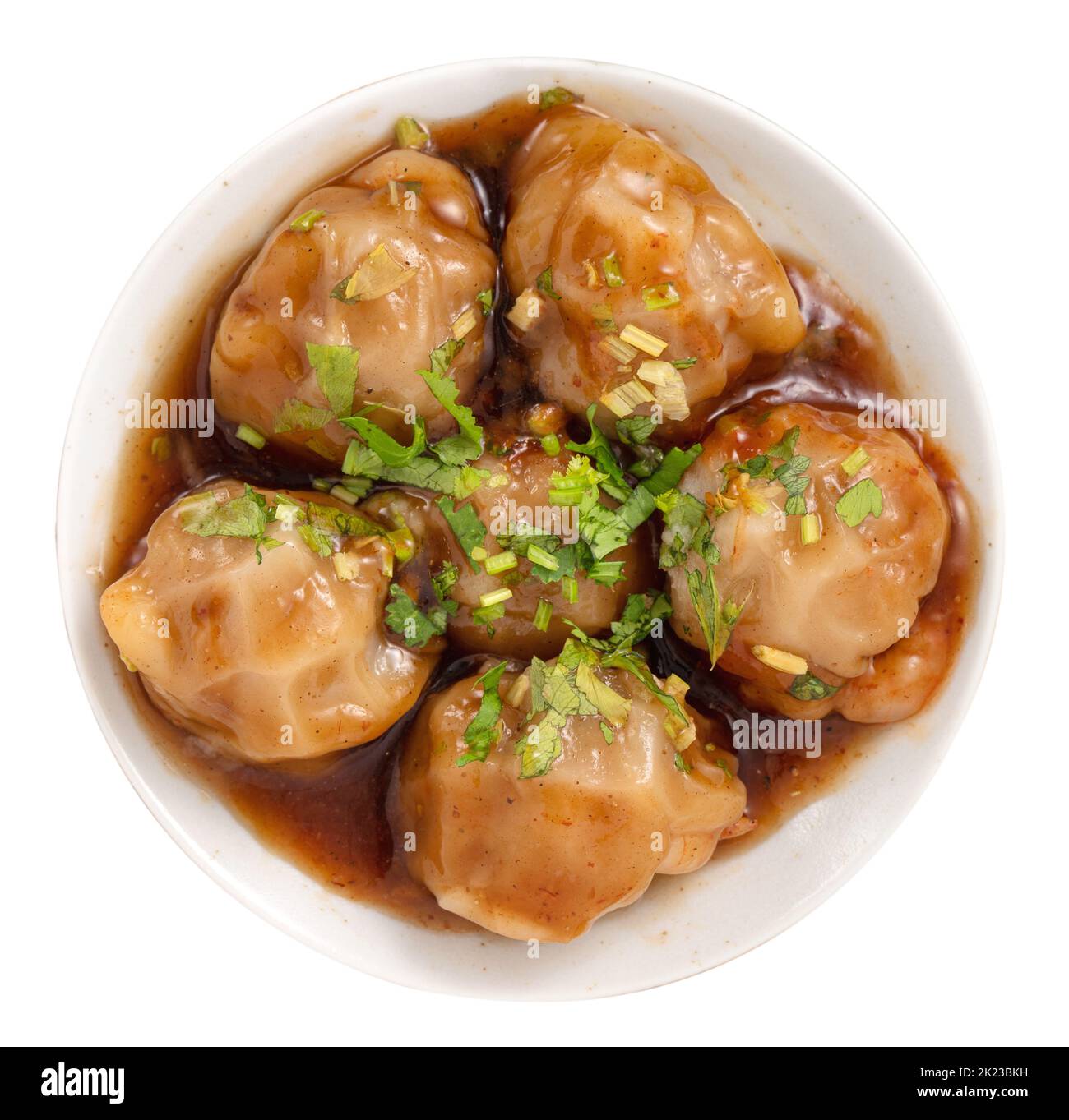 Bawan (Ba wan), Taiwanese meatball delicacy, delicious street food, steamed starch wrapped round shaped dumpling with pork and shrimp inside and thick Stock Photo