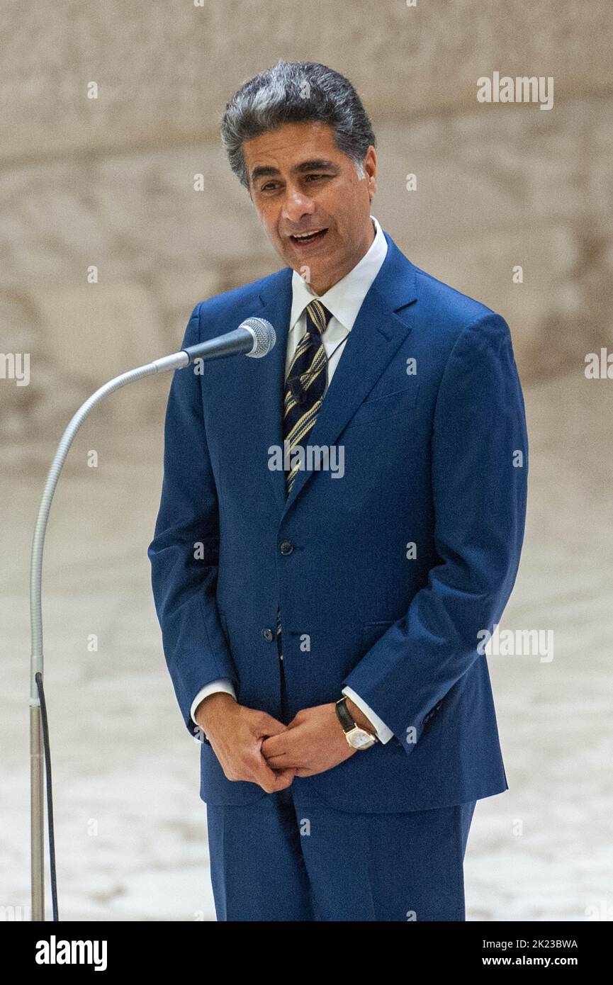 Rome, Italy. 22nd Sep, 2022. Italy, Rome, Vatican, 22/09/22. Punit Renjen, Managing Director of Deloitte Global, speaks during a private audience with members of DELOITTE Global International in the Paul VI Hall.Italia, Roma, Vaticano, 22/09/22. Punit Renjen, Amministratore delegato di Deloitte Global, parla durante un'udienza privata con i membri di DELOITTE Global International nell'Aula Paolo VI. Photograph by Massimiliano MIGLIORATO/Catholic Press Photo Credit: Independent Photo Agency/Alamy Live News Stock Photo