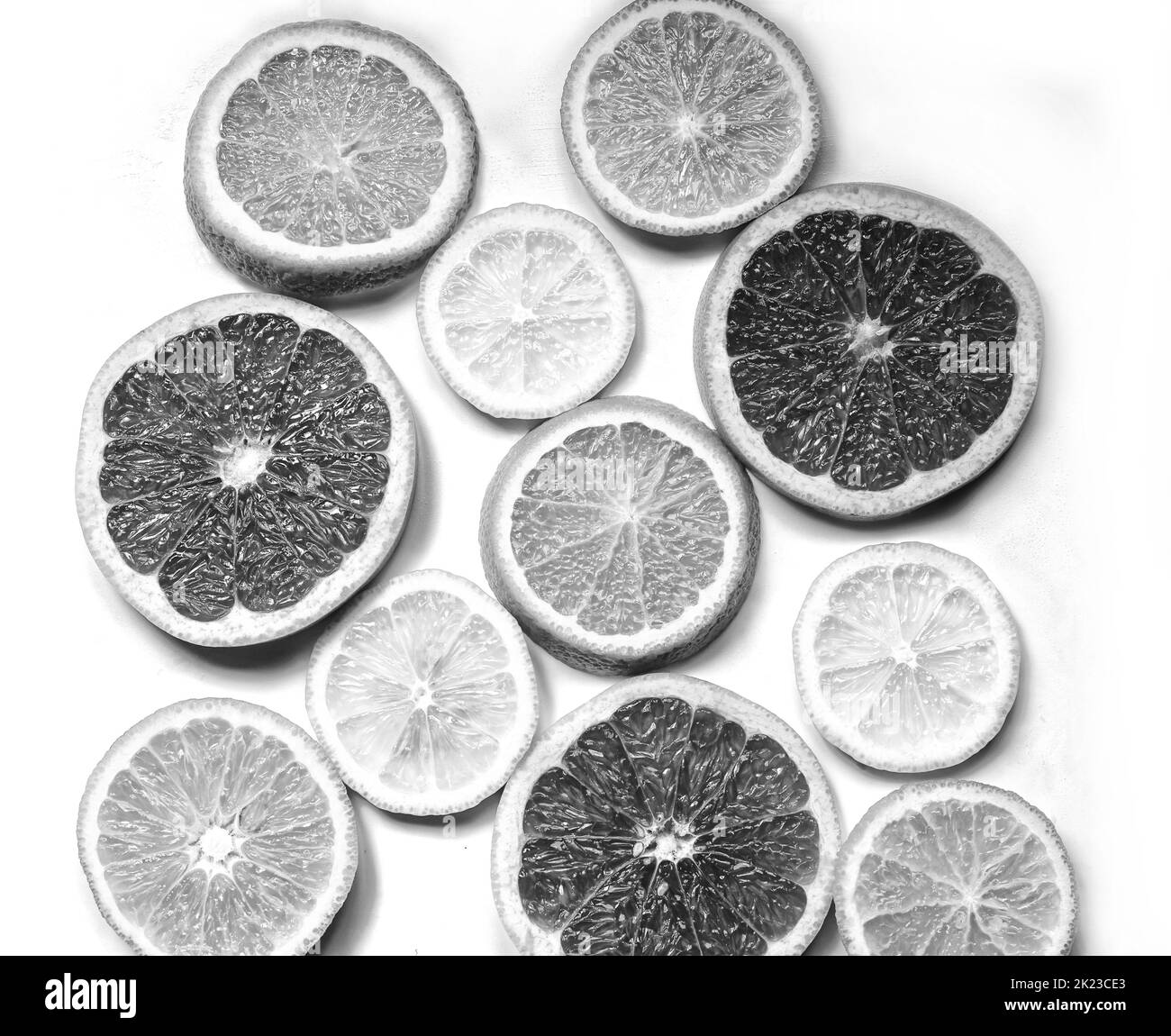 Photo Grapefruit, Lemon, Orange, grapefruit pompelmus, an important subtropical fruit crop Stock Photo