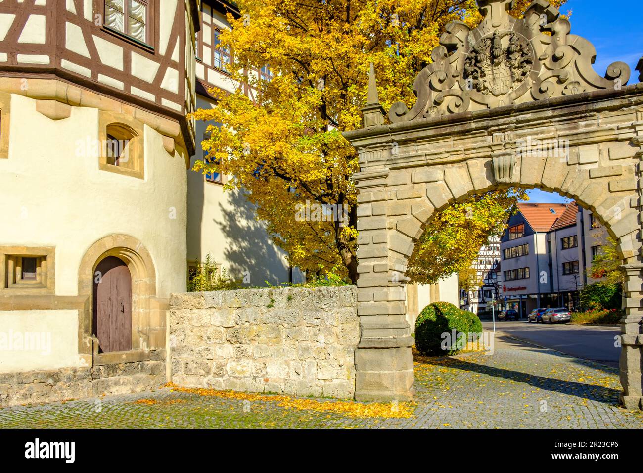 Urach Residential Palace, a Gothic and Renaissance edifice, Bad Urach, Swabian Alb, Baden-Württemberg, Germany, Europe. Stock Photo