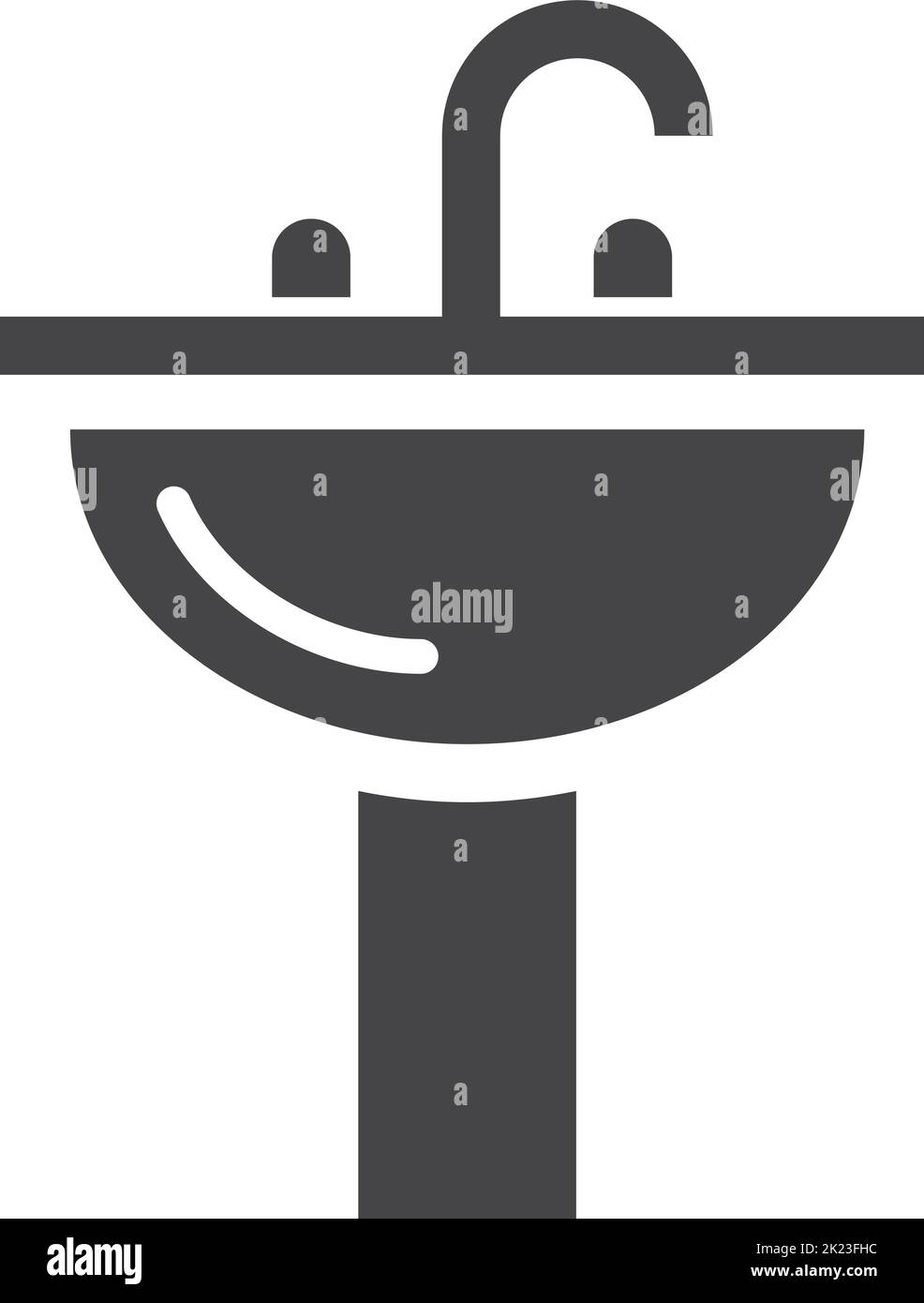 Sink black icon. Hand washing symbol. Bathroom furniture Stock Vector ...