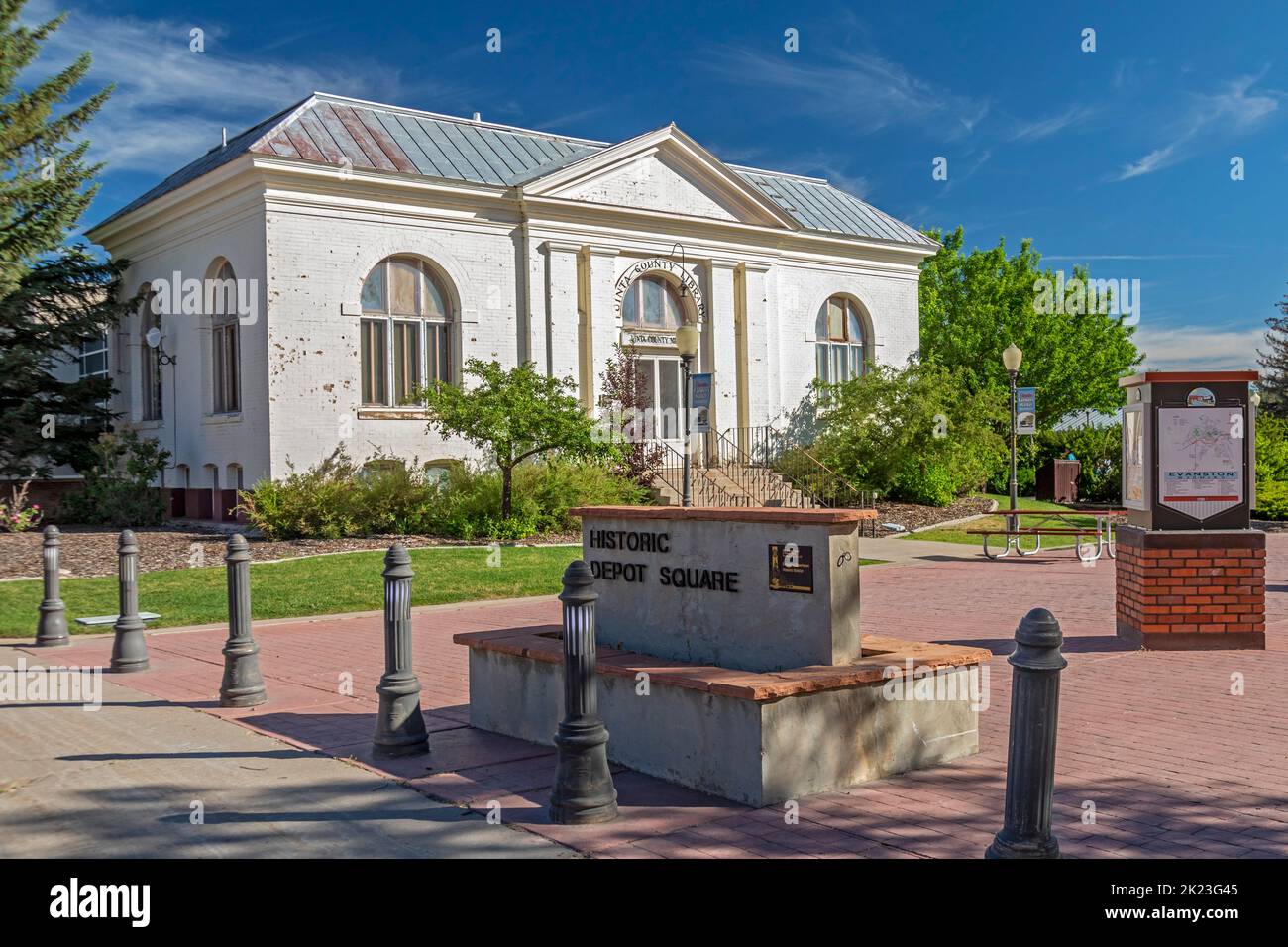 Evanston, Wyoming - The Carnegie Library, which opened with 3,000 books in 1906. It was a library until 1984 and now houses the Uinta County Museum an Stock Photo