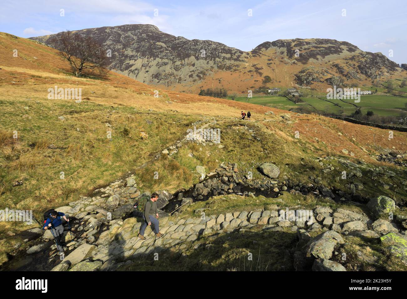 Walkers On Birkhouse Moor Fell Lake District National Park Cumbria walkers-on-birkhouse-moor-fell-lake-district-national-park-cumbria