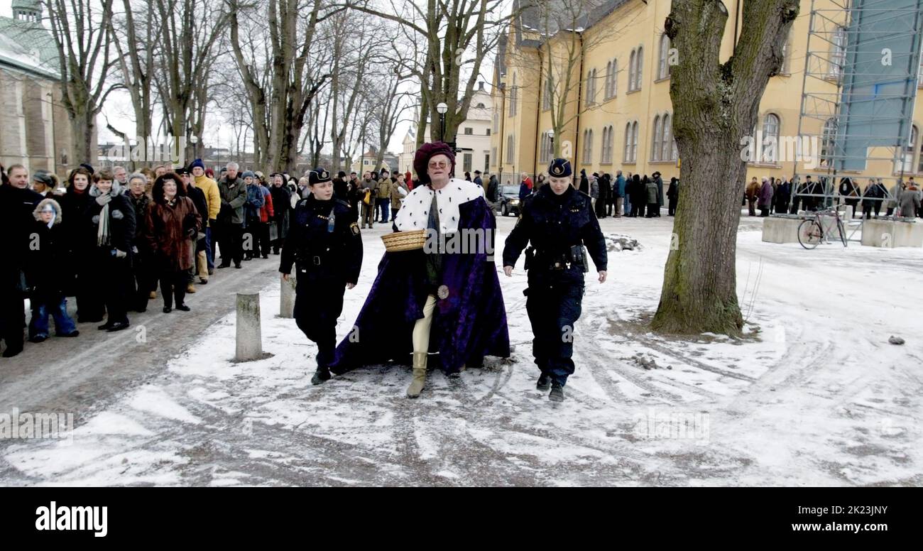 Governor Björn Eriksson has an open house at Linköping Castle, Linköping, Sweden. Here together with some police officers Stock Photo