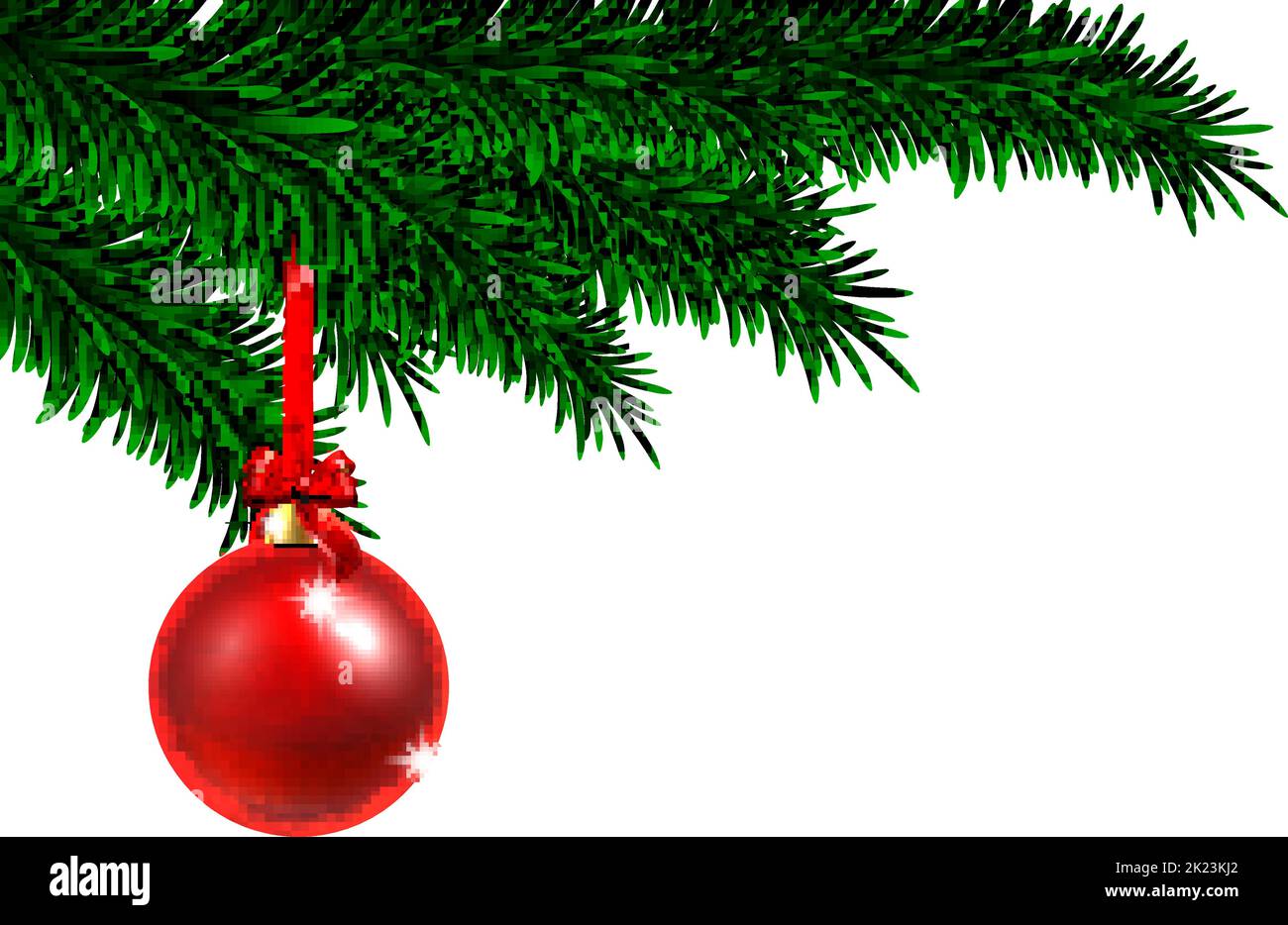 christmas tree red bauble 2022 A2 Stock Vector