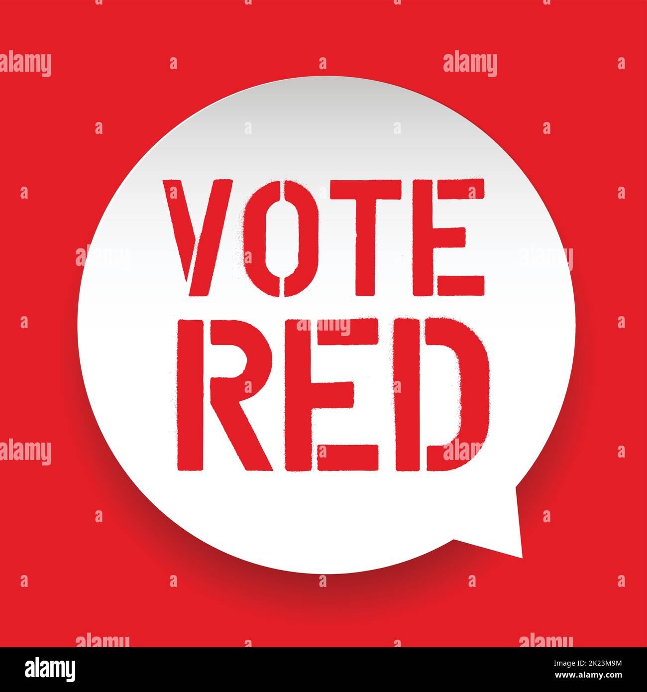 Vote Red sign in speech bubble Stock Vector