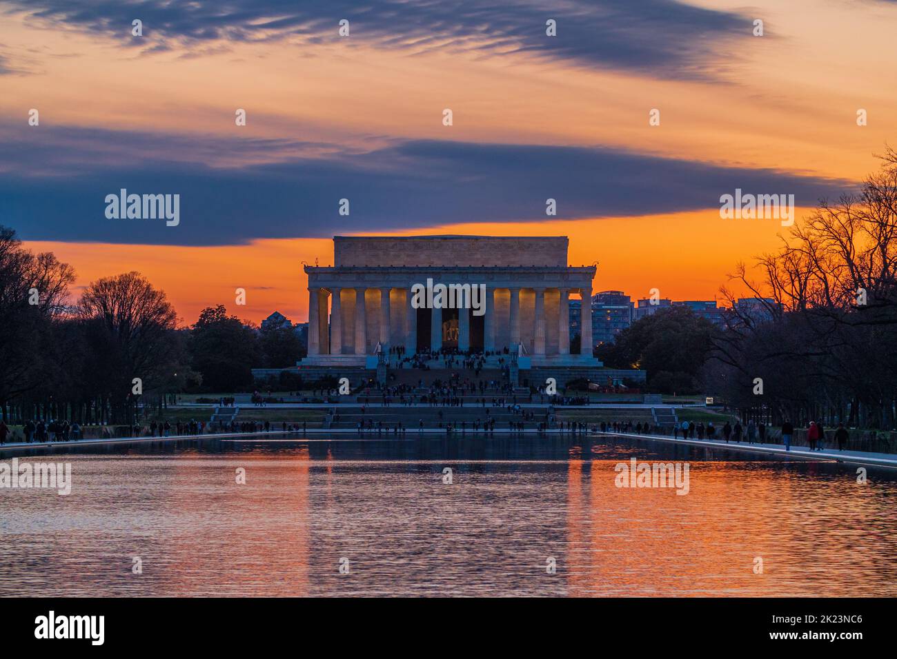 Tourists at the Lincoln Memorial in Washington D.C. Stock Photo