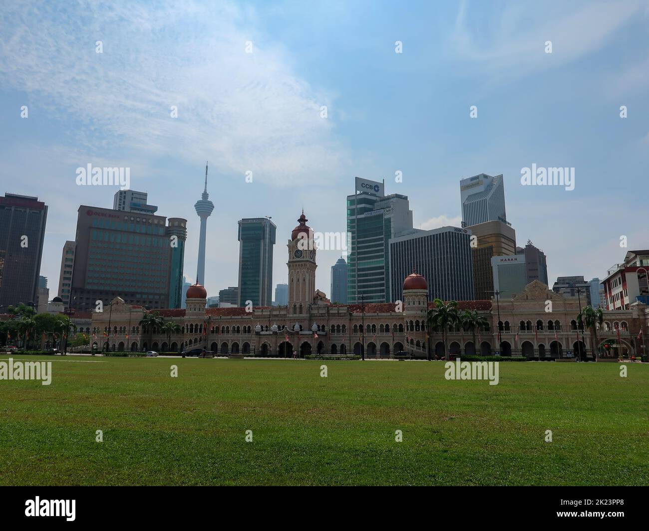 Kuala lumpur skyline with KL Tower and Merdeka Square Stock Photo