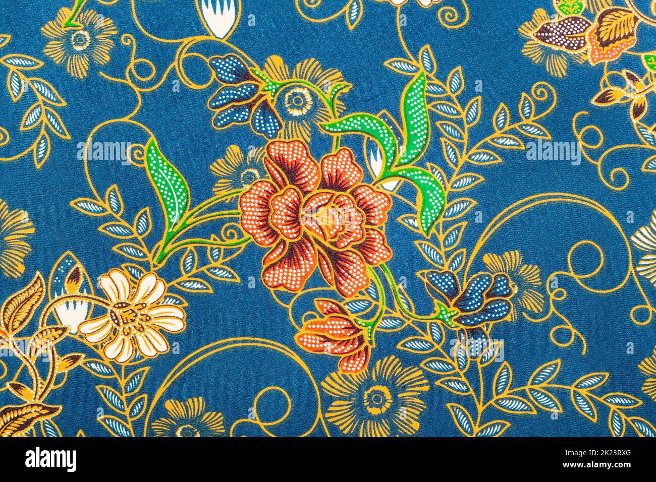 Batik sarong pattern background in Thailand, traditional batik sarong in Asian. Stock Photo