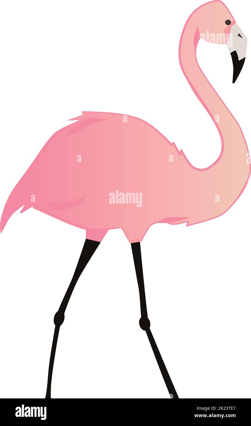 Pink flamingo icon. Romantic cute bird. Exotic animal Stock Vector
