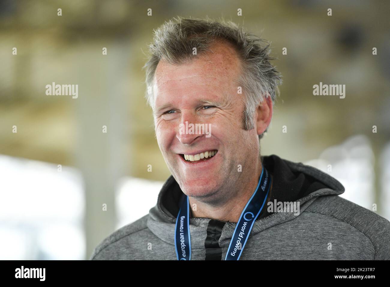Racice, Czech Republic. 22nd Sep, 2022. Former rowers Mahe Drysdale of New Zealand is watching Day 5 of the 2022 World Rowing Championships at the Labe Arena Racice on September 22, 2022 in Racice, Czech Republic. Credit: Vit Cerny/CTK Photo/Alamy Live News Stock Photo