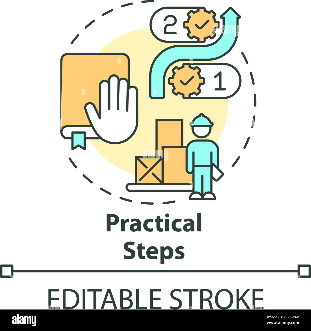 Practical steps concept icon Stock Vector Image & Art - Alamy