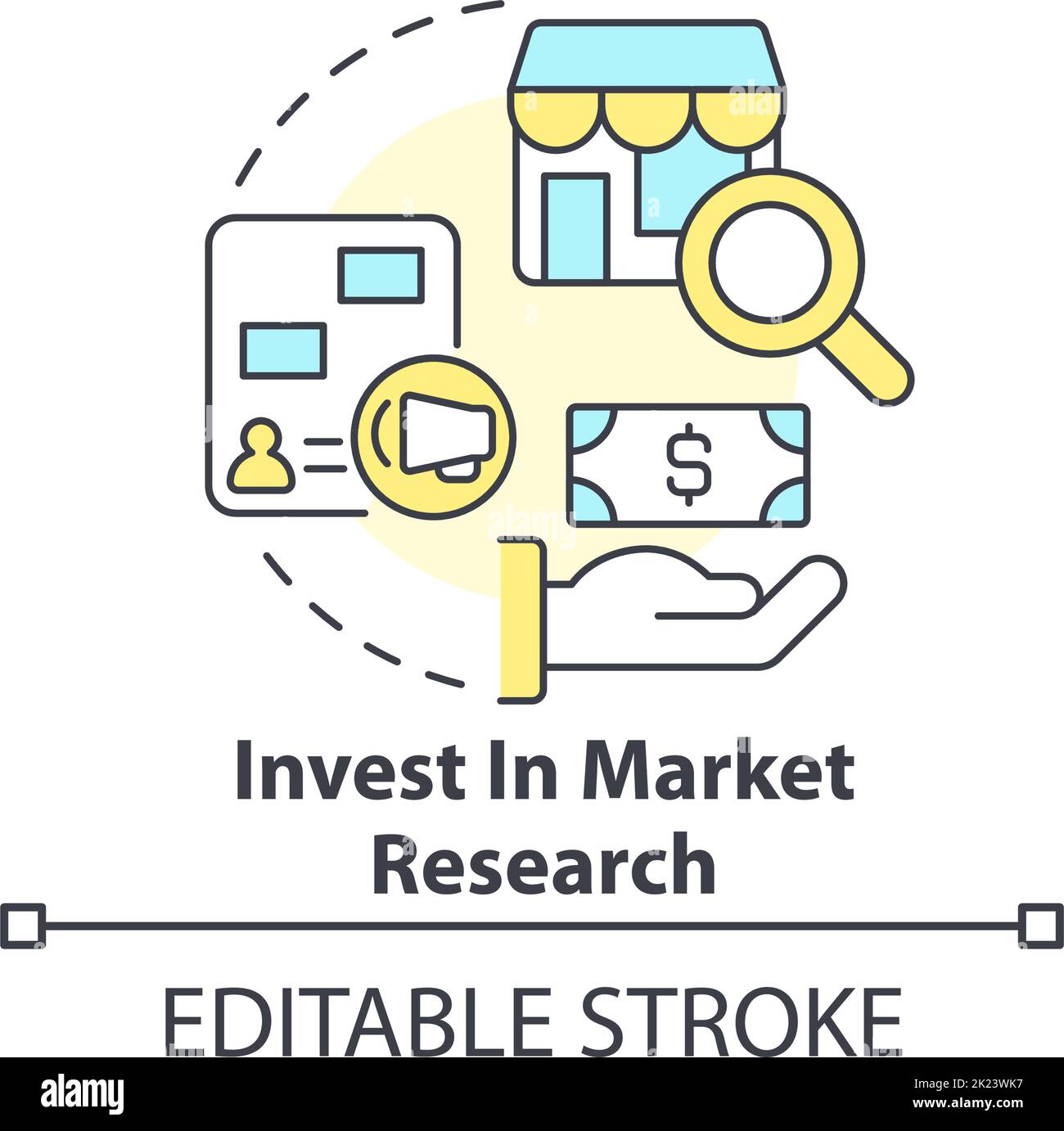 Invest in market research concept icon Stock Vector Image & Art - Alamy