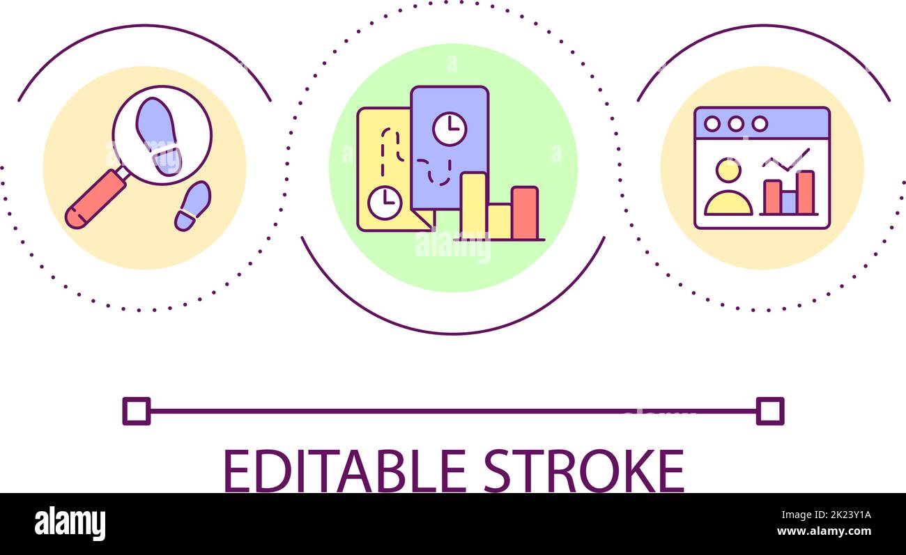 Study employee productivity loop concept icon Stock Vector