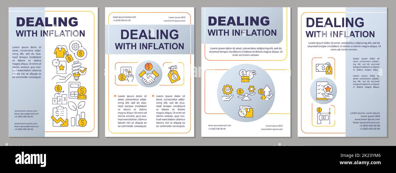 Dealing with inflation grey brochure template Stock Vector Image & Art ...
