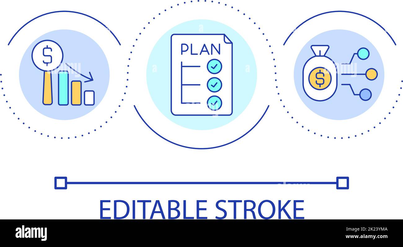 Financial management loop concept icon Stock Vector