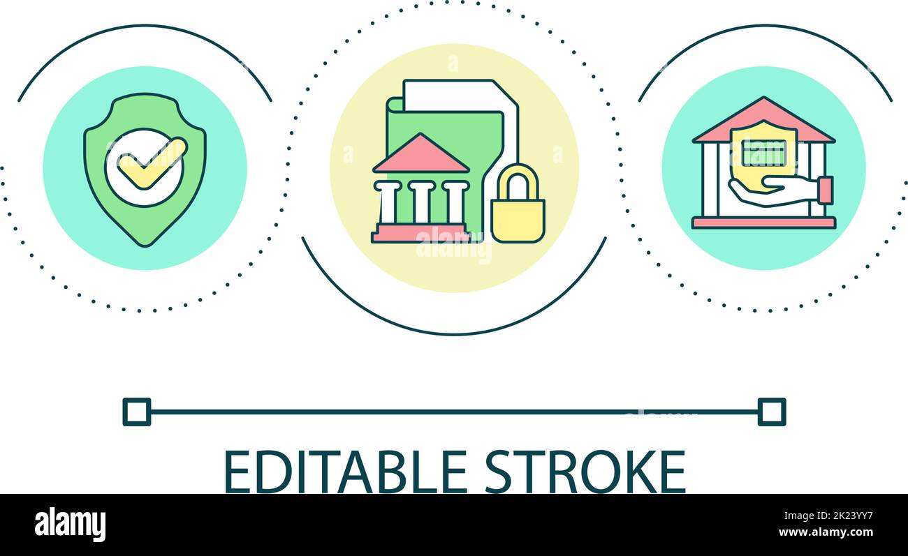 Bank account security loop concept icon Stock Vector